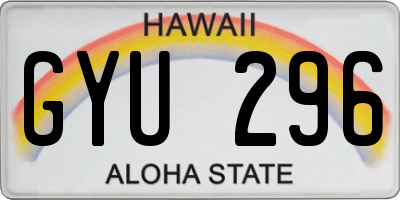 HI license plate GYU296