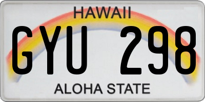 HI license plate GYU298