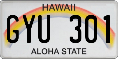 HI license plate GYU301