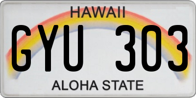 HI license plate GYU303