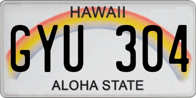 HI license plate GYU304