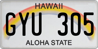 HI license plate GYU305