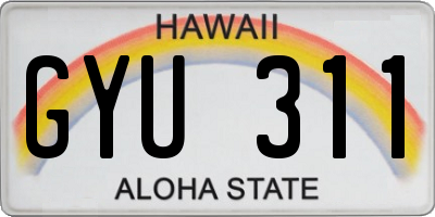 HI license plate GYU311
