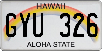 HI license plate GYU326