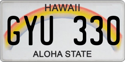 HI license plate GYU330