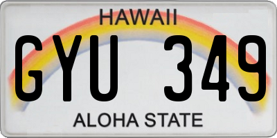 HI license plate GYU349