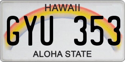 HI license plate GYU353