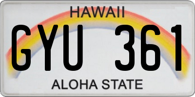 HI license plate GYU361