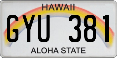 HI license plate GYU381