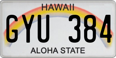 HI license plate GYU384