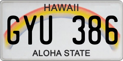 HI license plate GYU386