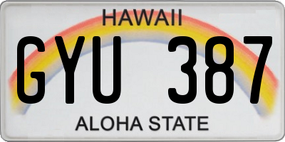 HI license plate GYU387