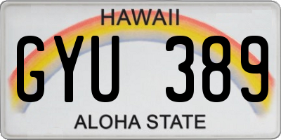 HI license plate GYU389