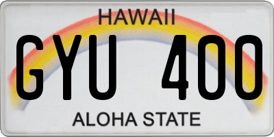 HI license plate GYU400