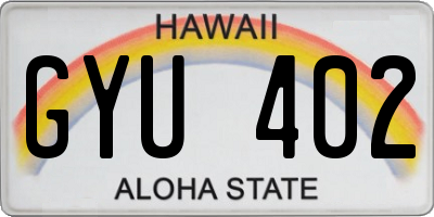 HI license plate GYU402