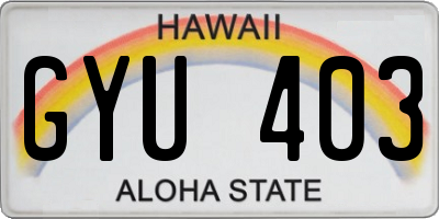 HI license plate GYU403