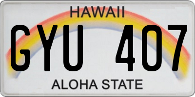 HI license plate GYU407
