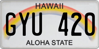 HI license plate GYU420