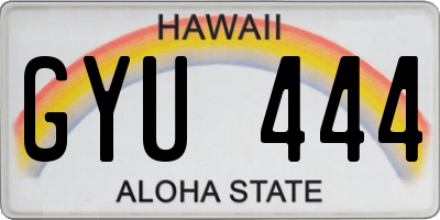 HI license plate GYU444