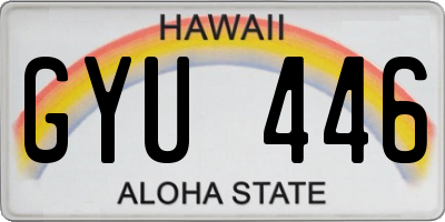 HI license plate GYU446