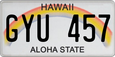 HI license plate GYU457