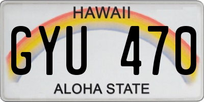 HI license plate GYU470