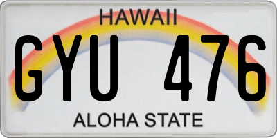 HI license plate GYU476