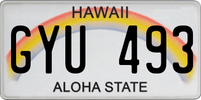 HI license plate GYU493