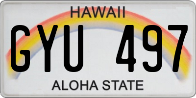 HI license plate GYU497