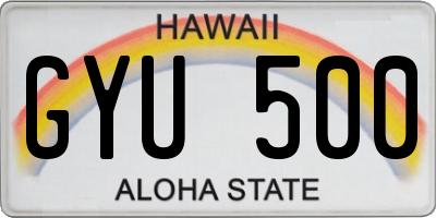 HI license plate GYU500
