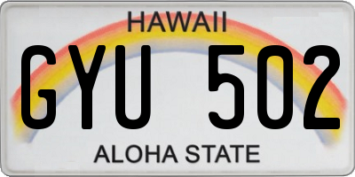 HI license plate GYU502