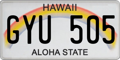 HI license plate GYU505