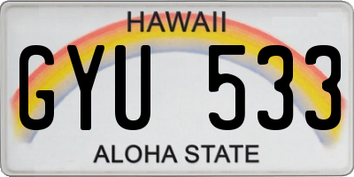 HI license plate GYU533