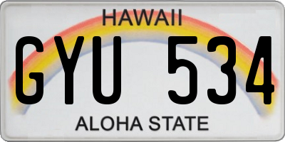 HI license plate GYU534