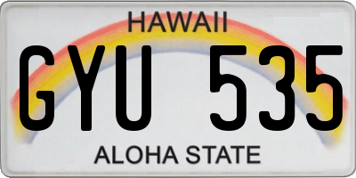 HI license plate GYU535