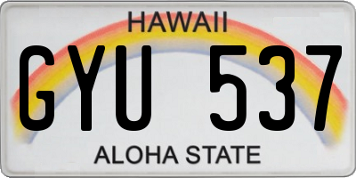 HI license plate GYU537