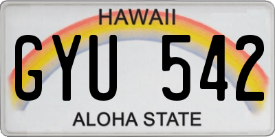 HI license plate GYU542