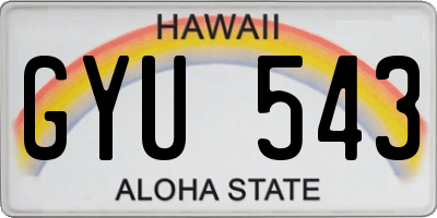 HI license plate GYU543
