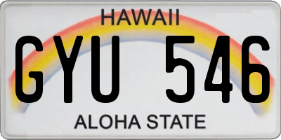 HI license plate GYU546