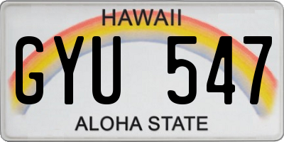 HI license plate GYU547