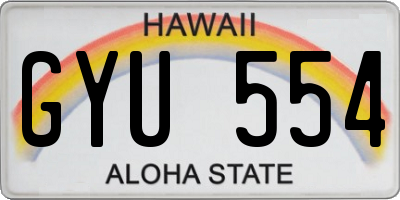 HI license plate GYU554