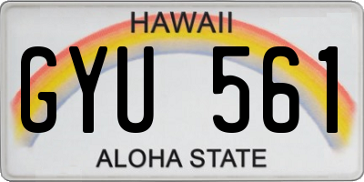 HI license plate GYU561