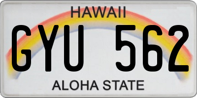 HI license plate GYU562