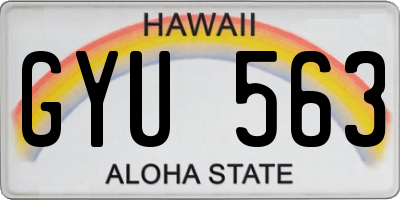 HI license plate GYU563
