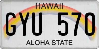 HI license plate GYU570