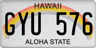 HI license plate GYU576