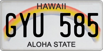 HI license plate GYU585