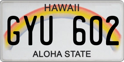 HI license plate GYU602