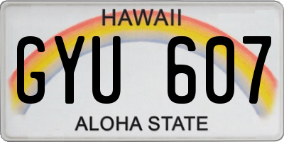 HI license plate GYU607