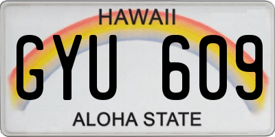 HI license plate GYU609